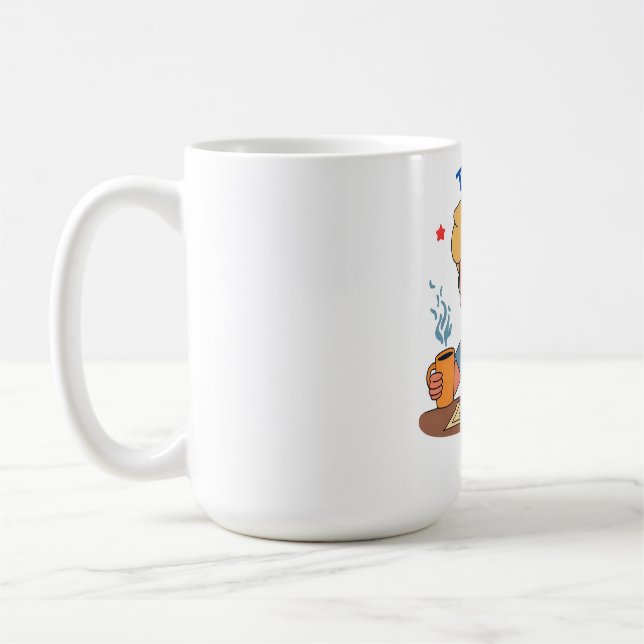 Mug Caricature pour travailleur de bureau fatigué - Ca (Gauche)