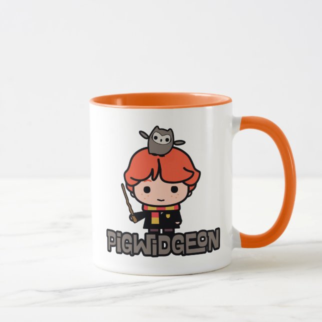 Mug Caricature Ron Weasley et Pigwidgeon (Droite)