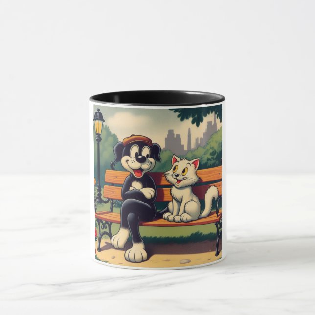 Mug Caricature vintage pour chien/chat (Centre)
