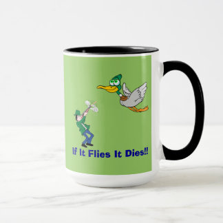 Mug Caricature Volant Canard Et Chasseur