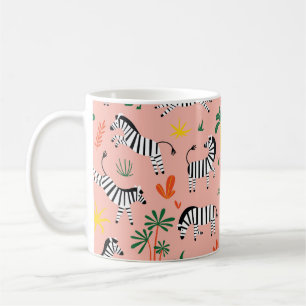 Mug Caricature Zebras Funny Motif sans couture