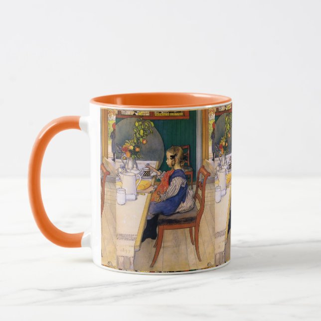 Mug Carl Larsson Petit déjeuner malheureux de Late Ris (Gauche)