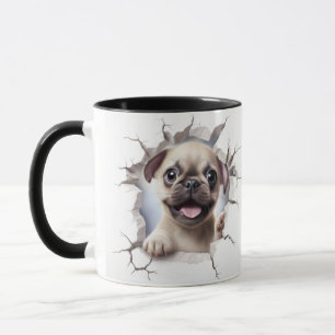 Mug Carlin 3D Cassant un Mur de Briques