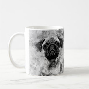 Mug Carlin Chien Aquarelle noir et blanc 01