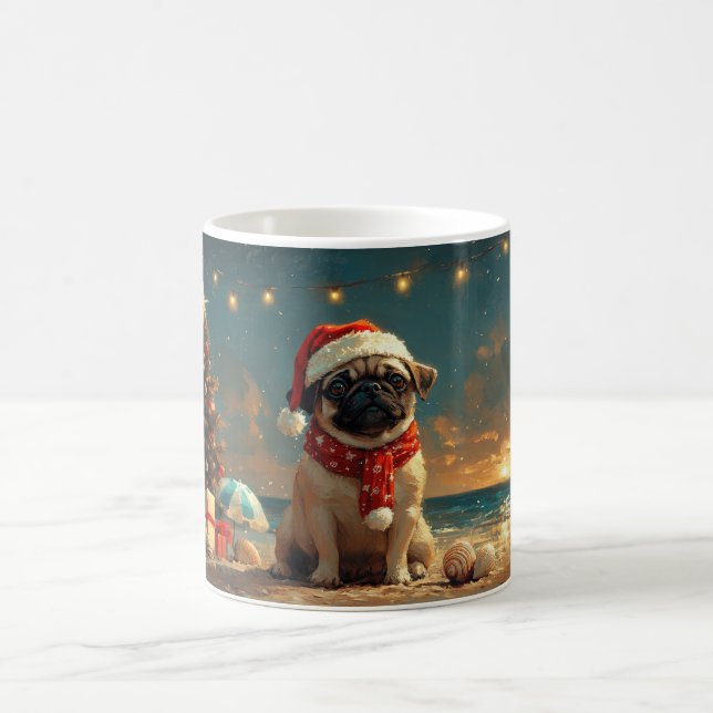 Mug Carlin Chien Noël Plage Vintage (Centre)