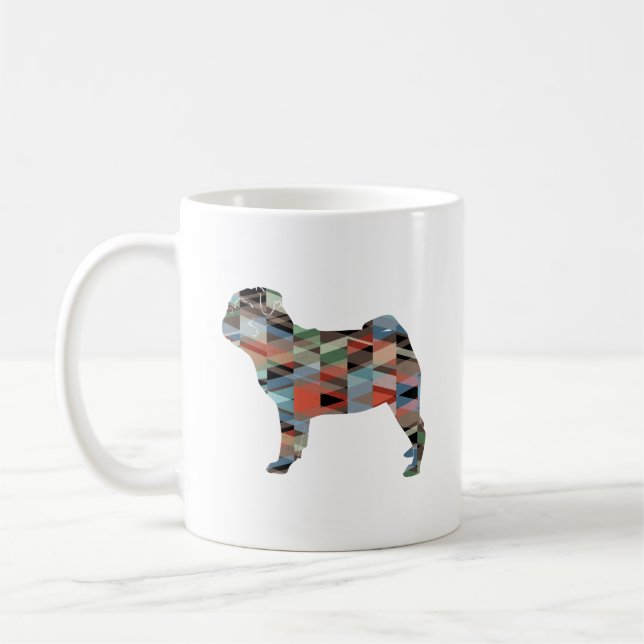 Mug Carlin Chien race Geo Silhouette Plaid (Gauche)