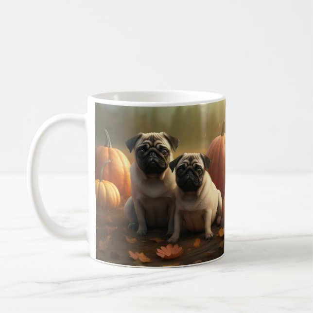 Mug Carlin Chiot Automne Citrouille de plaisir (Gauche)