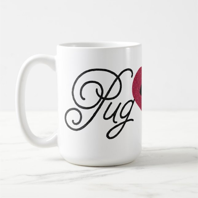 Mug Carlin de faon d'amour de carlin de parties (Gauche)