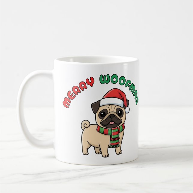 Mug Carlin de Noël : Joyeuses Woofmas (Gauche)