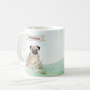 Mug Carlin de nom personnalisé Chien de compagnie