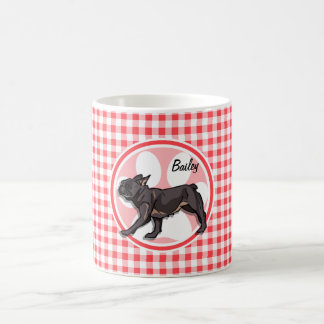 Mug Carlin ; Guingan rouge et blanc