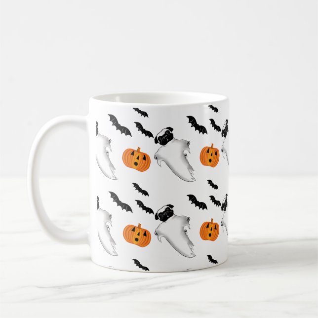 Mug Carlin Halloween Ghost mignet Citrouille et Motif  (Gauche)