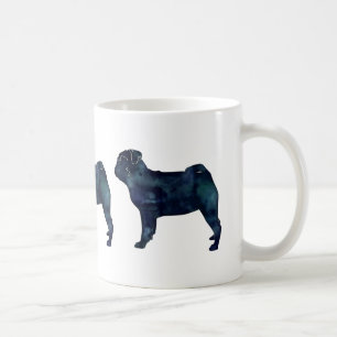 Mug Carlin noir aquarelle silhouette