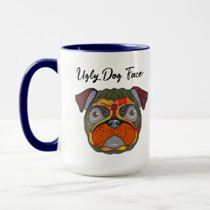 Mug Carlin sale chien visage muette