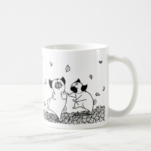Mug Carlins dansant dans le feuille