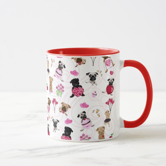 Mug Carlins de Valentine sur l'arrière - plan blanc (Droite)