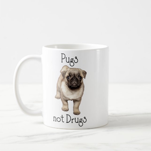 Mug Carlins pas drogues mignon Chien chiot (Gauche)