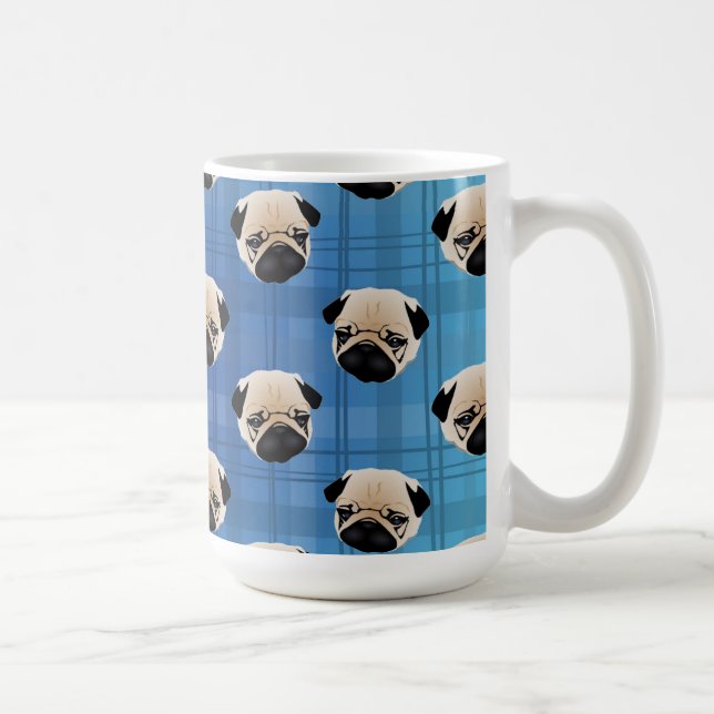 Mug Carlins sur le plaid bleu de gradient (Droite)