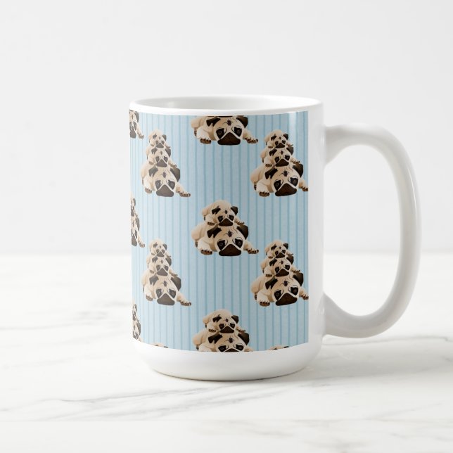 Mug Carlins sur les rayures bleues (Droite)
