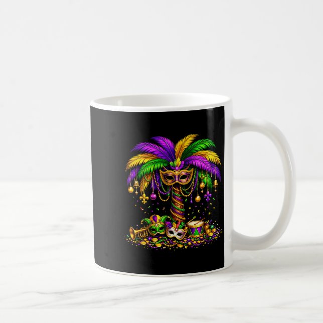Mug Carnaval Mardi gras palmier perles hawaïennes masq (Droite)