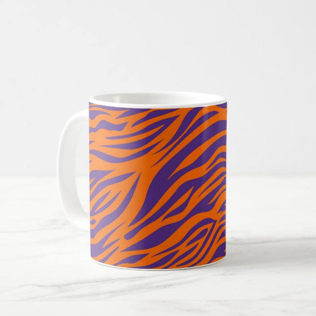Mug Carolina du Sud Tiger rayures orange et violet (Devant gauche)