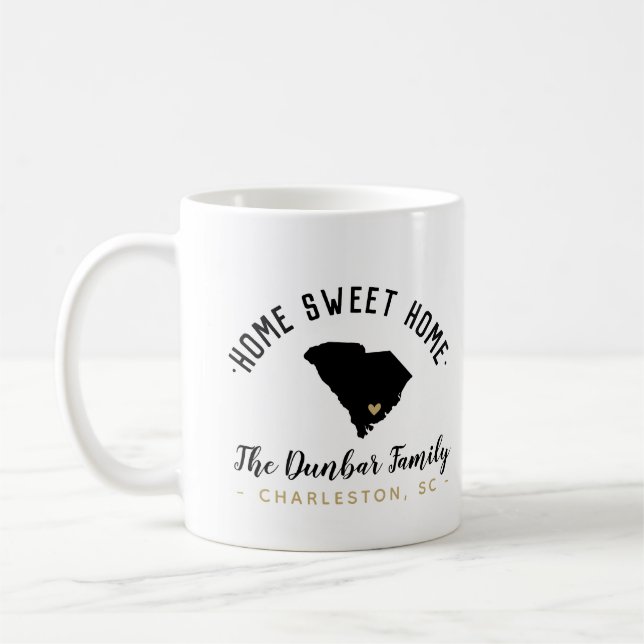 Mug Caroline du Sud Accueil Sweet Home Famille Monogra (Gauche)