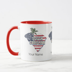 Mug Caroline du Sud États-Unis Carte Retro Vintage USA