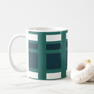 Mug Caron bleu blanc à carreaux plaid de Buffalo
