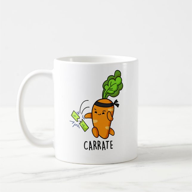 Mug Carotte drôle Carotte Karate Pun (Gauche)