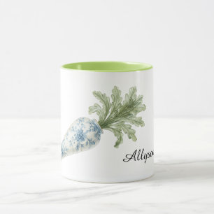 Mug Carotte florale bleu blanc