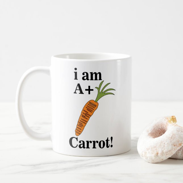 Mug Carotte je suis une carotte drôle A+ (Avec donut)