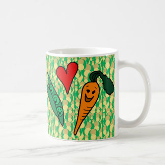 Mug Carottes d'amour de pois, conception verte et