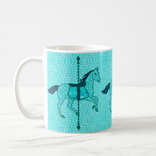 Mug Carousel Horse - Turquoise et Aqua
