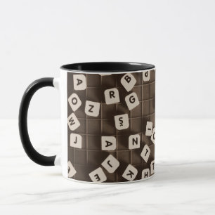 Mug Carpe Diem Carreaux de lettre rayée