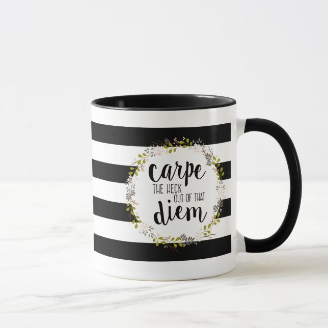 Mug Carpe Diem Drôle Inspirant Citation Typographie (Droite)