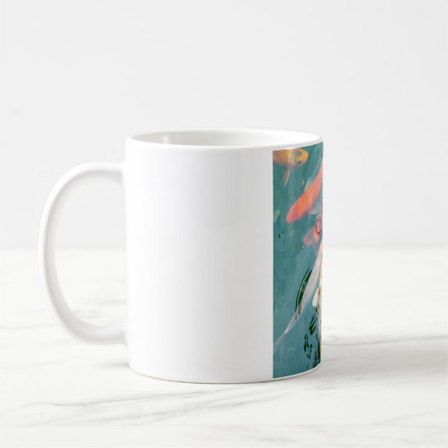 Mug Carpe Koï Nageant dans un Étang (Gauche)