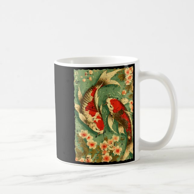 Mug Carpes Koï Japonaises Fleurs de Cerisier Sakura Ar (Droite)