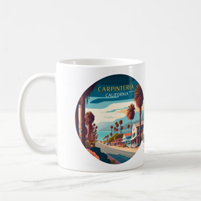 Mug Carpinteria Californie Coucher de soleil Palmiers  (Gauche)