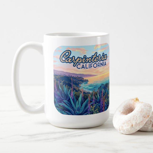 Mug Carpinteria Californie Père Noël Barbara Ventura B (Avec donut)