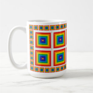 Mug Carré arc-en-ciel géométrique gras