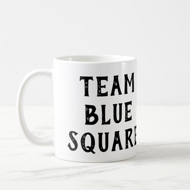 Mug Carré bleu de l'équipe (Gauche)