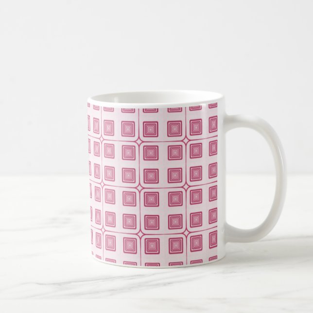 Mug Carré de charme rétro, Magenta (Droite)