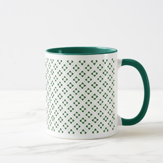 Mug Carré de Lotus de vert forêt (Droite)