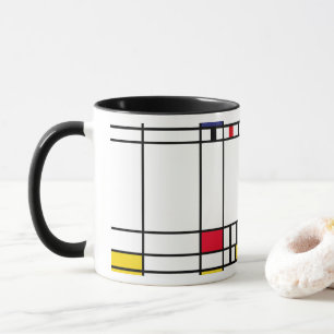 Mug Carré de Mondrian "Trafalgar" d'art abstrait carré