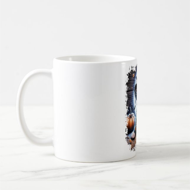 Mug Carré d'Halloween Chien Staffy (Gauche)