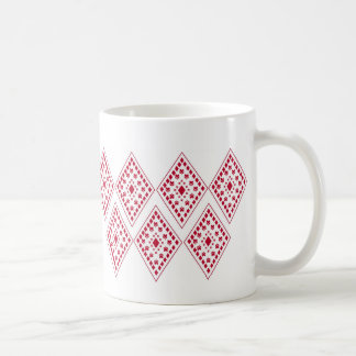 Mug carré en forme de coeur rouge motif