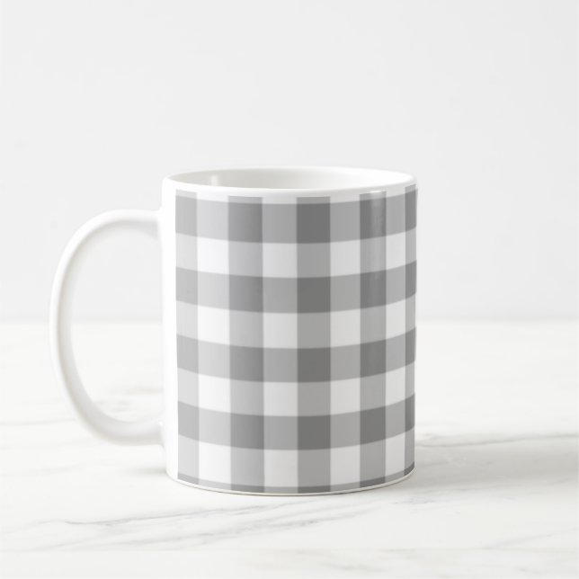 Mug Carré gris À damiers Motif sans joint (Gauche)