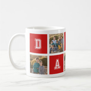 Mug Carré modifiable Couleur Varsity Papa Photo Collag