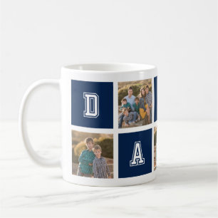 Mug Carré modifiable Couleur Varsity Papa Photo Collag