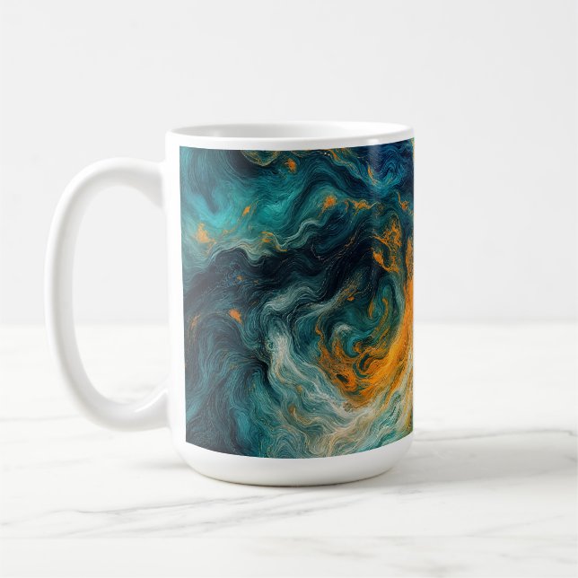 Mug Carré océanique cosmique - Abstrait coloré (Gauche)